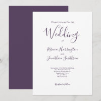 Mariage moderne minimaliste violet blanc
