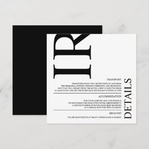Invitation Mariage moderne noir - Détails