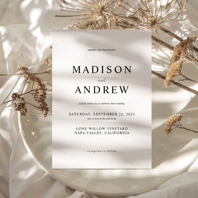 Invitation Mariage moderne noir et blanc élégant (Modern Black and White Elegant Wedding )