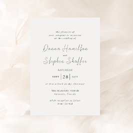 Invitation Mariage moderne noir et blanc propre