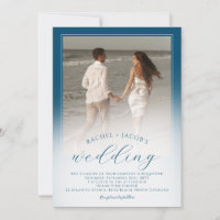 Mariage moderne Ocean Blue Ombre 2 photos