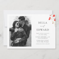 Mariage moderne Pavot rouge Aquarelle Fleurs