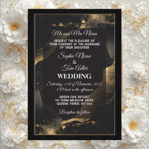 Invitation Mariage Moderne Romantique Minimaliste Paillettes 