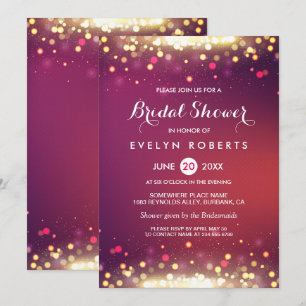 Invitation Mariage moderne Shimmer scintille Fête des mariées