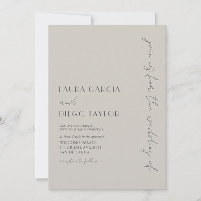Invitation Mariage moderne simple (Devant)