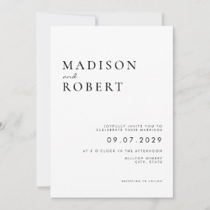 Invitation Mariage moderne simple