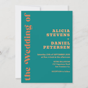Invitation Mariage moderne simple coloré rétro