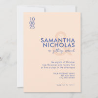 Mariage Moderne Simple Pêche Bleu