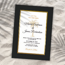 Invitation Mariage Moderne sous l'Arbre Palmiste Noir Tropica