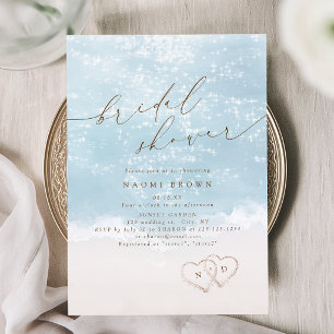 Invitation Mariage moderne sous le thème de la plage avec coe