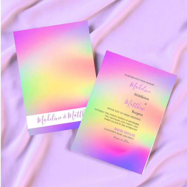 Invitation Mariage Moderne Tie Dye Multi Couleurs (Créateur téléchargé)