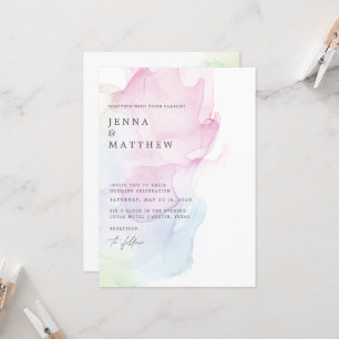 Invitation Mariage moderne transparent en soie