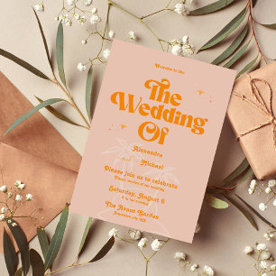 Invitation Mariage Moderne Tropical Orange Vibrant