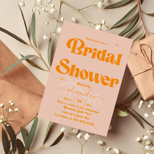 Invitation Mariage Moderne Tropical Orange Vibrant