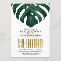 Mariage moderne Tropical Suisse feuille d'or au fr