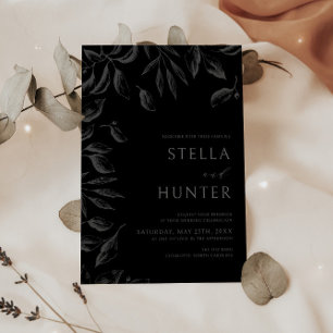 Invitation Mariage moderne Victorien Monochrome de verdure