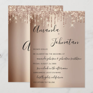 Invitation Mariage Monogram Drives Parties scintillant brilla
