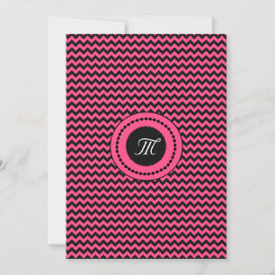 Invitation Mariage Monogrammé Chevron Rose