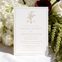 Mariage Monogramme Classique Lys Callas Or