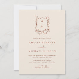Invitation Mariage monogramme d'automne