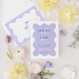 Invitation Mariage Monogramme de la saint  de la lavande bleu