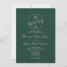 Mariage Monogramme Emerald Green