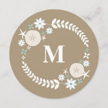 Mariage Monogramme rond de sable de plage