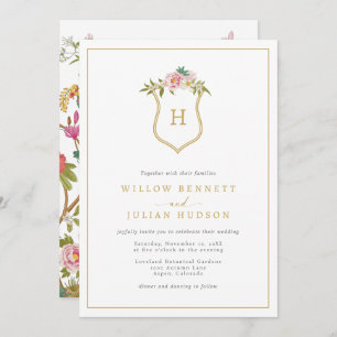 Invitation Mariage Monogramme vintage