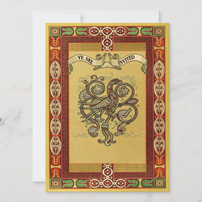 Invitation Mariage Motif celtique à la mode médiévale (Devant)