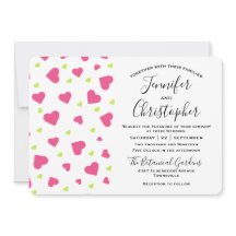 Mariage Motif de Coeurs Rose et Vert mignon