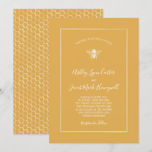 Invitation Mariage Motif Golden Honeypeb