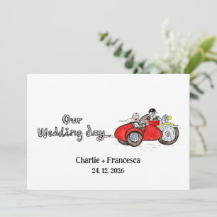 Invitation Mariage moto et side-car 