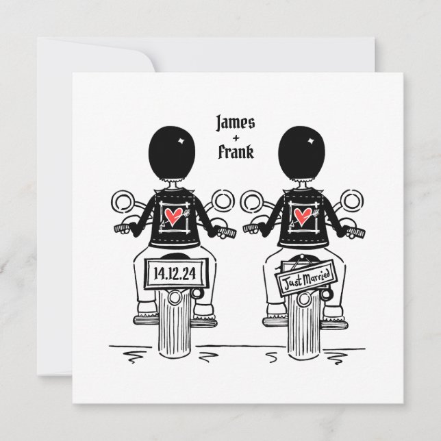 Invitation Mariage motocyclette Grooms (Devant)