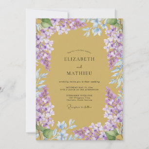 Invitation Mariage Moutarde Muet Lilas Wisteria