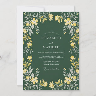 Invitation Mariage Moutarde Olive Jasmin Eucalyptus