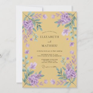 Invitation Mariage Moutarde Violet Wisteria