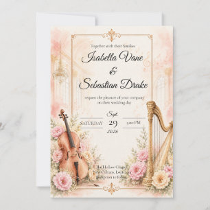 Invitation Mariage Musical Élégant