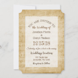 Invitation Mariage musical vintage