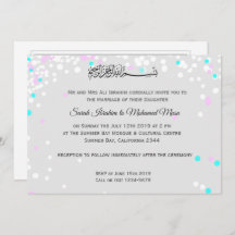 Mariage musulman de confettis blancs