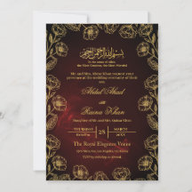 Mariage Musulman Islamique Royal Marron Or Floral