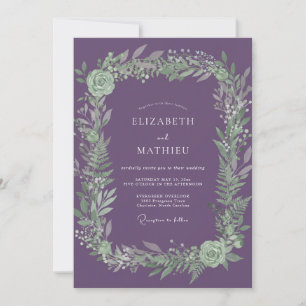 Invitation Mariage Nature Tranquille Violet