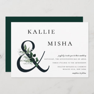 Invitation Mariage naturel de verdure botanique Ampersand