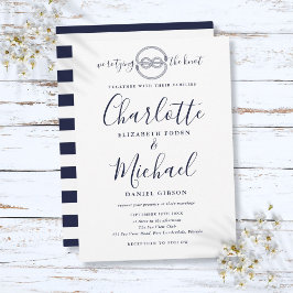 Invitation Mariage Nautique De La Marine Bleu Jetant Le Clou