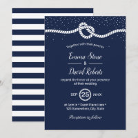 Mariage nautique Lier le coeur du noeud bleu marin