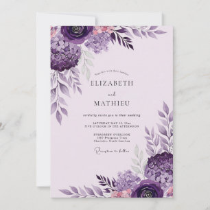 Invitation Mariage Noble Printanier au Plum