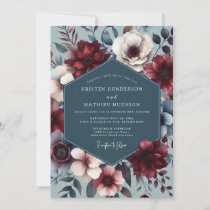 Invitation Mariage Nocturne Ardoise Bourgogne