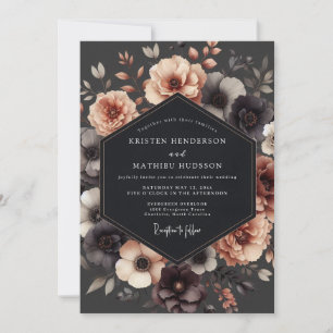 Invitation Mariage nocturne au charbon de bois