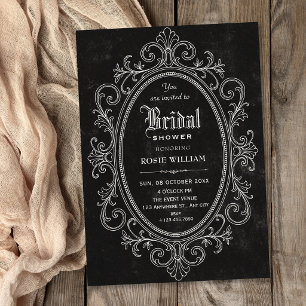 Invitation Mariage noir baroque vintage victorien