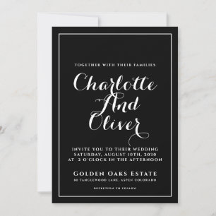 Invitation Mariage noir blanc