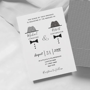 Invitation Mariage noir blanc gris